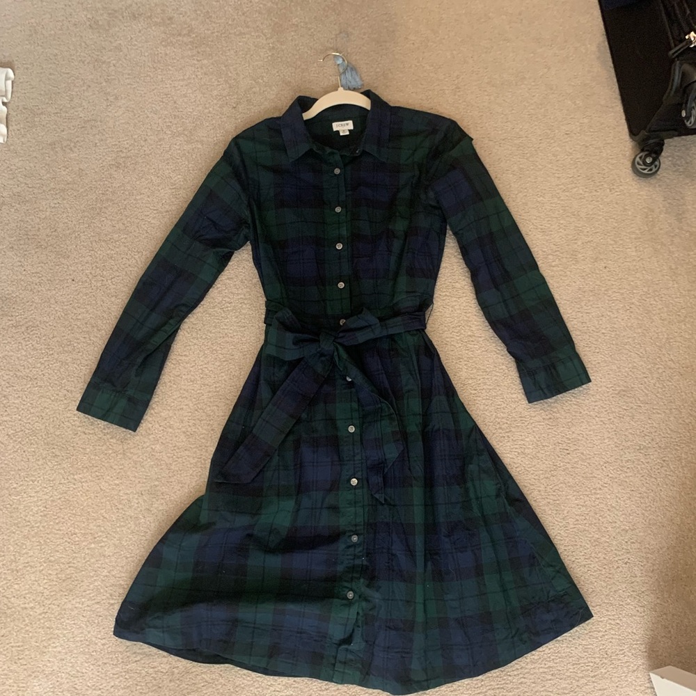 Jcrew a-line blackwatch plaid dress